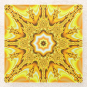 Goldstern-Fraktal-Glas-Untersetzer Glasuntersetzer