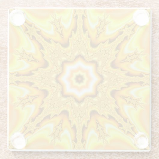 Goldstern-Fraktal-Glas-Untersetzer Glasuntersetzer (Rückseite)