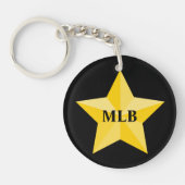 Goldstern mit Monogramm oder Namen Schlüsselanhänger (Vorderseite)