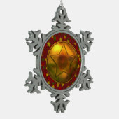 Goldstern Schneeflocken Zinn-Ornament (Links)