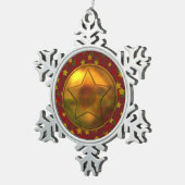 Goldstern Schneeflocken Zinn-Ornament (Rechts)