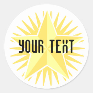 Goldstern-Stickerei Runder Aufkleber