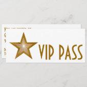 Goldstern weißes langes "DER VIP-DURCHLAUF" Einladung (Vorne/Hinten)