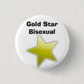 Goldsternbisexual-Abzeichen Button (Vorderseite)