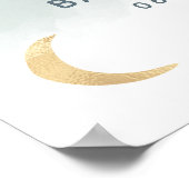 Goldsternblau Aquarelldusche Begrüßung Poster (Ecke)