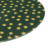 Goldsterne auf Grün Schneidebrett (Ecke)
