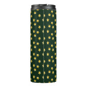Goldsterne auf Grün Thermosbecher (Rückseite)