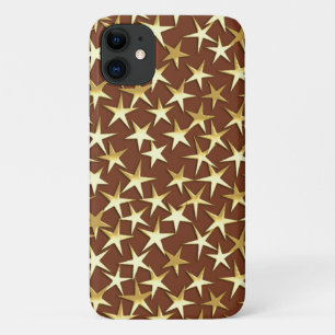 Goldsterne auf Schokoladenbraun Case-Mate iPhone Hülle