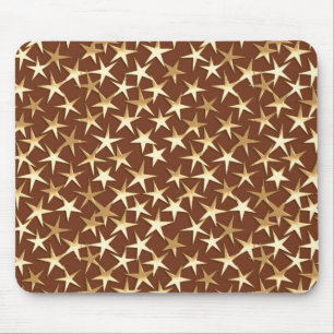 Goldsterne auf Schokoladenbraun Mousepad
