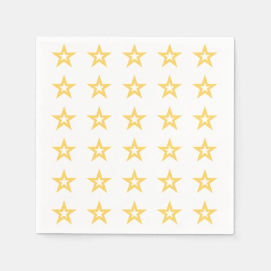 Goldsterne auf Weiß Serviette (Vorderseite)