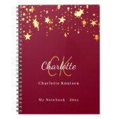 Goldsterne aus Burgund Notizblock (Vorderseite)