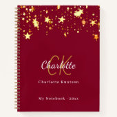 Goldsterne aus Burgund Notizblock (Vorderseite)