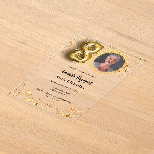 Goldsterne aus dem 80. Foto Acryleinladungen (Ablage )