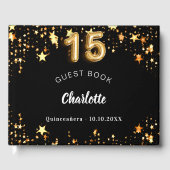Goldsterne aus Quinceanera Gästebuch (Vorderseite)
