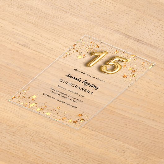 Goldsterne der Königin Acryleinladungen (Ablage )