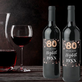 Goldsterne der Schwarzen Rose 80. Geburtstag Weinetikett