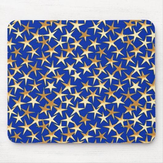 Goldsterne in Kobaltblau Mousepad (Vorne)