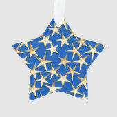 Goldsterne in Kobaltblau Ornament (Rückseite)
