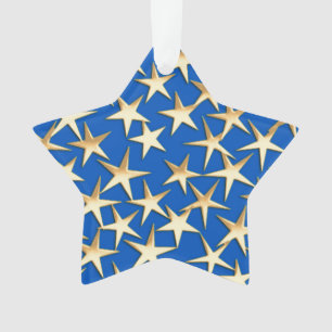 Goldsterne in Kobaltblau Ornament