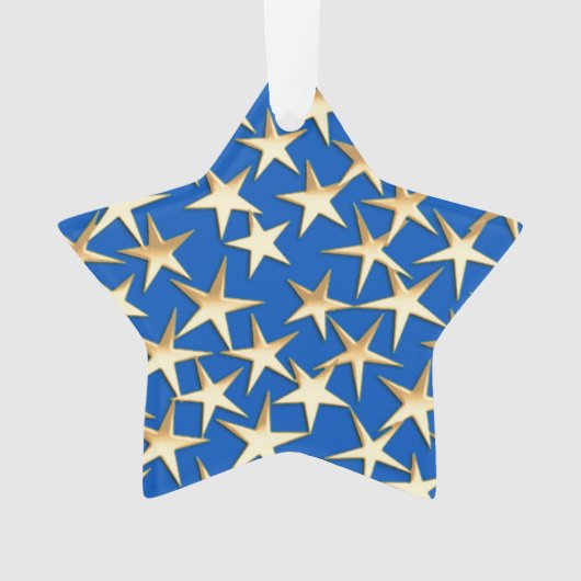 Goldsterne in Kobaltblau Ornament (Vorderseite)