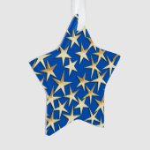 Goldsterne in Kobaltblau Ornament (Vorderseite)