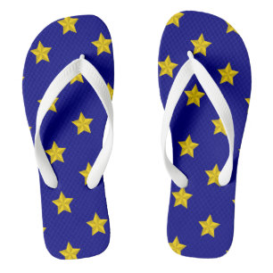 Goldsterne-Muster, Marineblau, Exklusiv Badesandalen