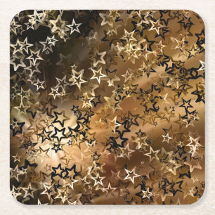 Goldsterne Rechteckiger Pappuntersetzer