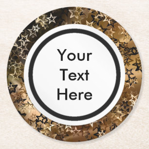 Goldsterne Runder Pappuntersetzer