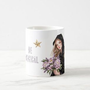 Goldsterne seien magische blonde Frau Kaffeetasse