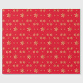 Goldsternpapier mit rotem Hintergrund Geschenkpapier (Flach)