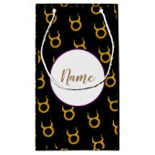 Goldstier-Tierkreis-Astrologie-Zeichen Kleine Geschenktüte (Rückseite)