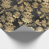 Goldstift-Blume auf Schwarz Geschenkpapier (Ecke)