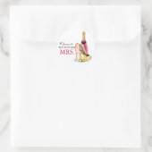 GoldStilett-Rosa-Champagne-Lippenstift Runder Aufkleber (Tasche)