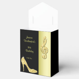 GoldStilett u. dreifacher Spalten-Geburtstag Geschenkschachtel