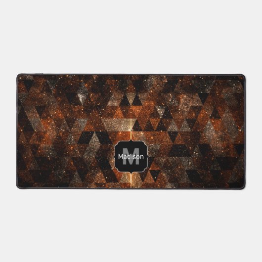 Goldstrahl im geometrischen funkelnd Universum Mon Schreibtischunterlage (Vorderseite)