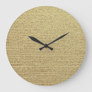 Goldstreifen: Abstrakter Vintager Hintergrund Große Wanduhr