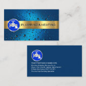 Goldstreifen auf blauen Wassertropfen Visitenkarte (Vorne/Hinten)