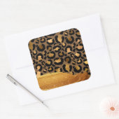 Goldstreifen auf Glamour mit Metallen Quadratischer Aufkleber (Umschlag)