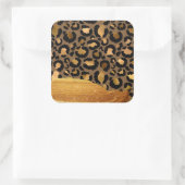 Goldstreifen auf Glamour mit Metallen Quadratischer Aufkleber (Tasche)