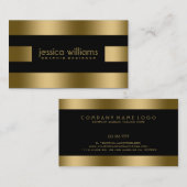Goldstreifen auf schwarz visitenkarte (Vorne/Hinten)