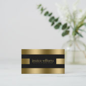 Goldstreifen auf schwarz visitenkarte (Stehend Vorderseite)