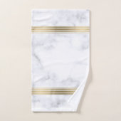 Goldstreifen aus weißem und grauem Imitat Badhandtuch Set (Handtuch)