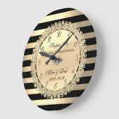 Goldstreifen,Blume 50. Hochzeitstag Große Wanduhr (Winkel)