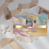 Goldstreifen, Blumennähmaschine farbig Visitenkarte