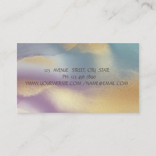 Goldstreifen, Blumennähmaschine farbig Visitenkarte (Rückseite)