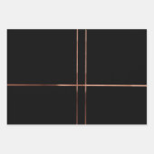 Goldstreifen der eleganten Rose Geschenkpapier Set (Vorderseite)