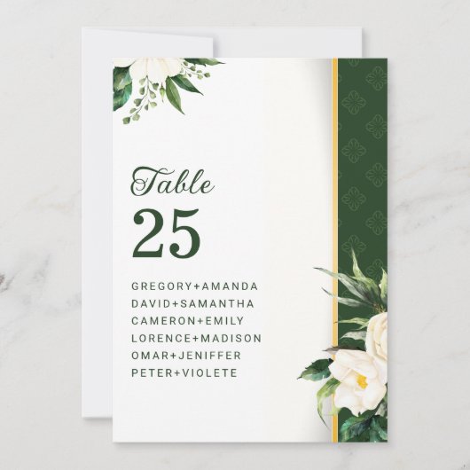 Goldstreifen der weißen Blume Einladung (Vorderseite)