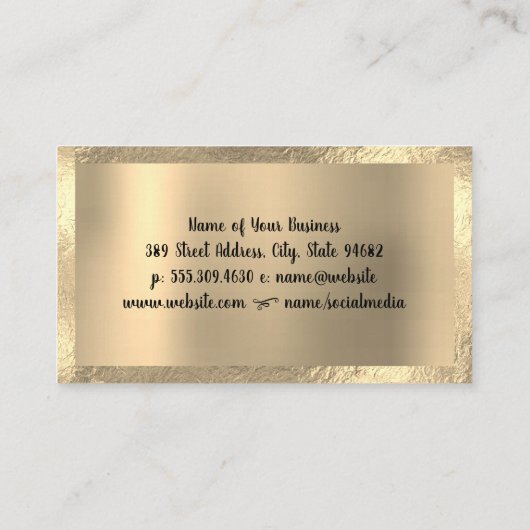 Goldstreifen | Goldenes Metall Visitenkarte (Rückseite)