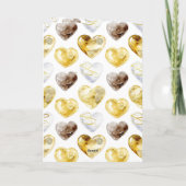 Goldstreifen Herzen Liebe Karte (Rückseite)