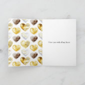 Goldstreifen Herzen Liebe Karte (Innenseite)